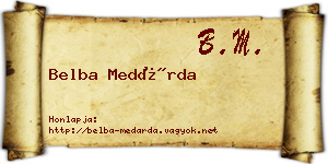 Belba Medárda névjegykártya